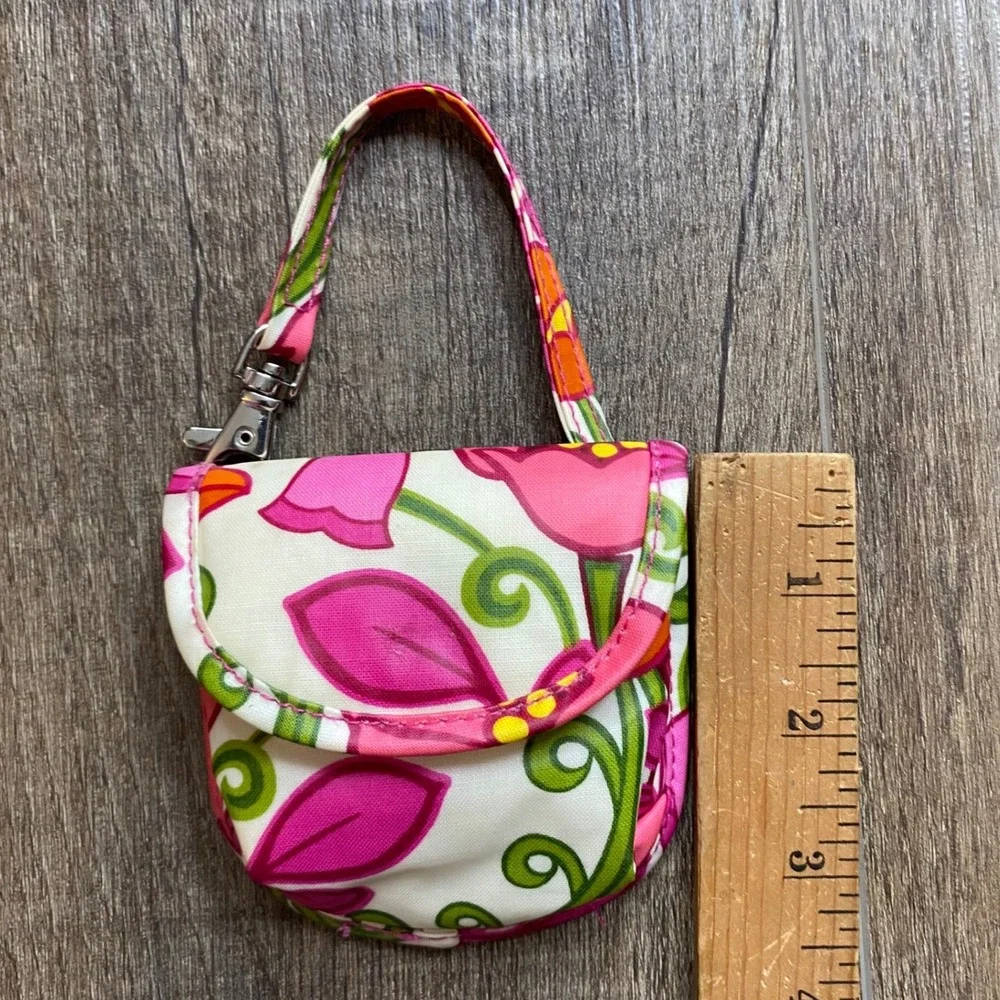 Vera Bradley Pacifier Pod Pink Green Floral Baby Pouch with Swivel Clip